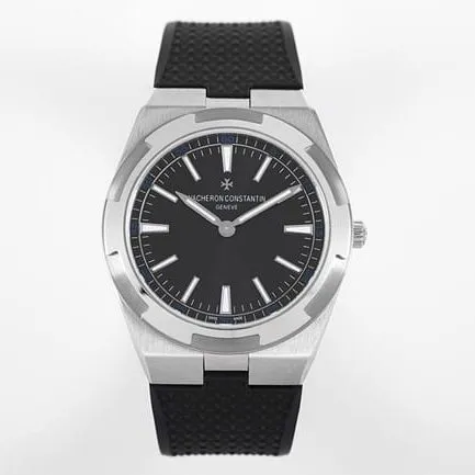 8F factory top-tier watch Vacheron Constantin ultra-thin series men's black dialrubber strap manual winding watch front view