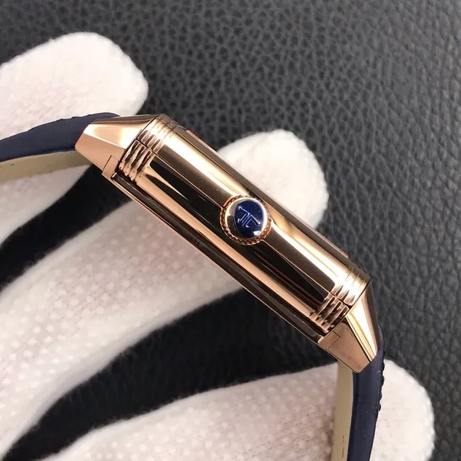 MG factory Jaeger-LeCoultretop-tier watch men's blue dial blue belt flip series manual mechanical watch clasp picture