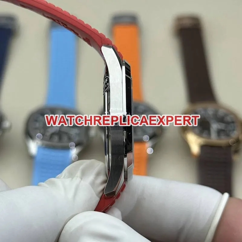 Patek Philippe1:1replica watch BBF factory grenade black dial red rubber model 5167Afront live photo
