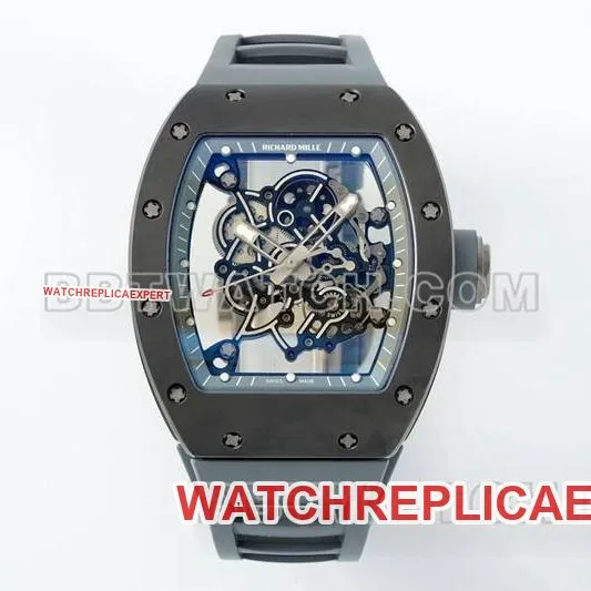 Richard Mille1:1replica watch R factory hollow plate gray rubber model RM055caseback live photo