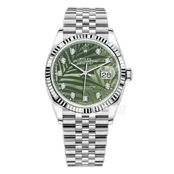 C factory Rolex log 1:1top-tier replica36mm green palm leaf pattern m126234-0055clasplive photos