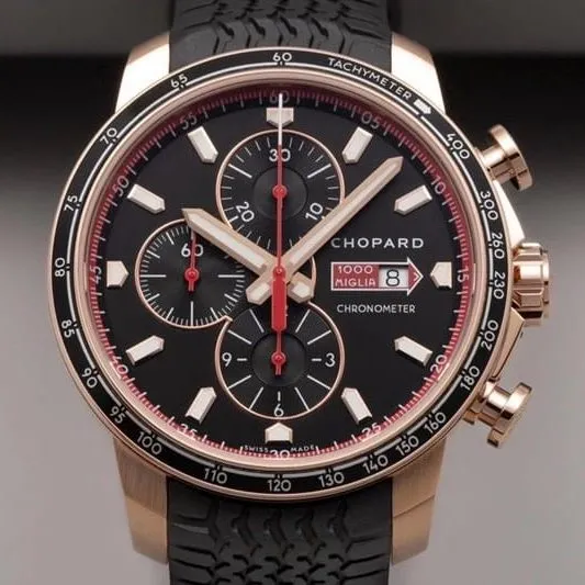 watch ChopardV7 factory racing series rose goldblack dial boutique men's mechanical watch front view