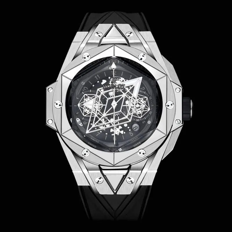 HublotHublotsuper watch new BigBangSangBleuII tattoo men's mechanical watch front view