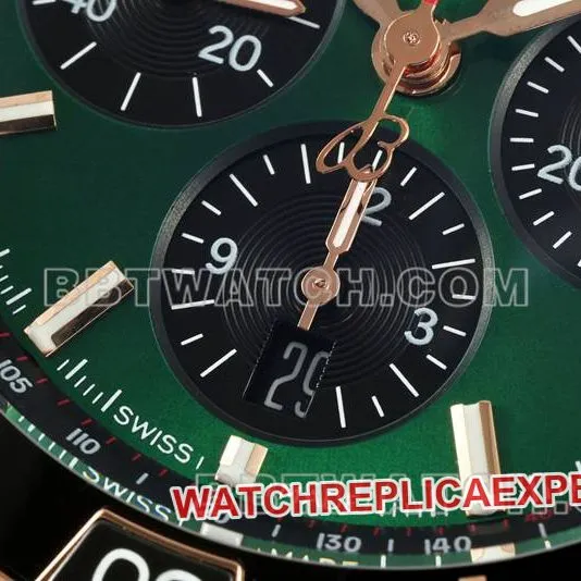 Breitling optimal collectible watches TF factory mechanical chronograph green disk 44mm rose gold steel belt models front real picture