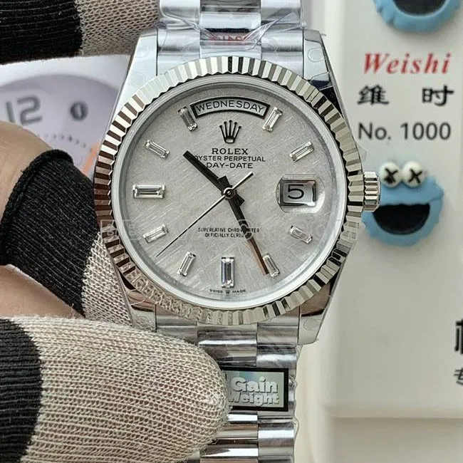watch QF factory Rolex Day-Date silver gray plate 2836movement40mmbraceletlive photos