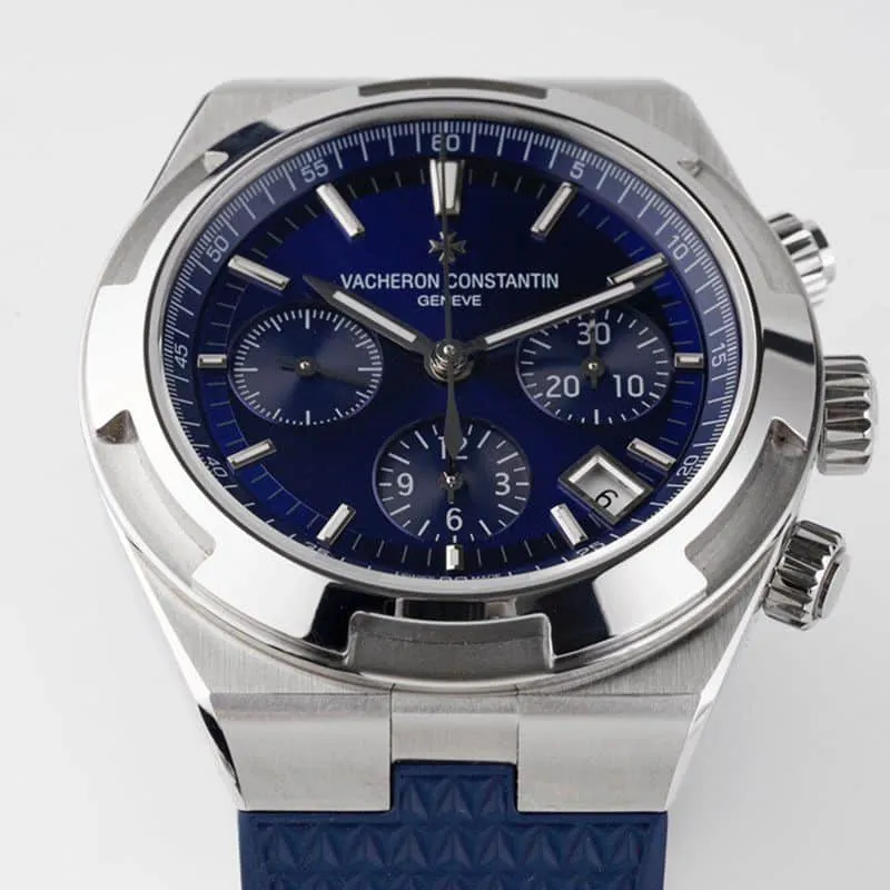 Vacheron Constantintop-tiersuper watch Overseas Series men's mechanical blue face watch front view