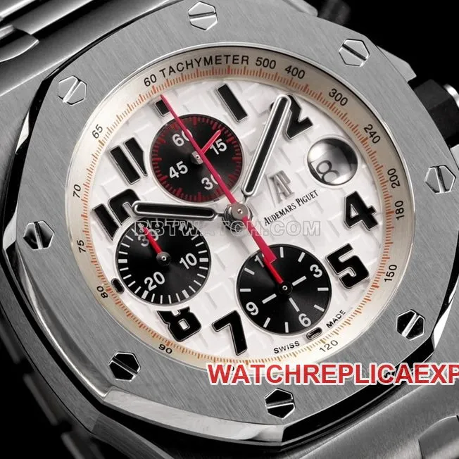 TW factory Audemars PiguetRoyal Oak offshore top-tier 1:1high-quality silver white dialsteel bracelet model 26170front live photo