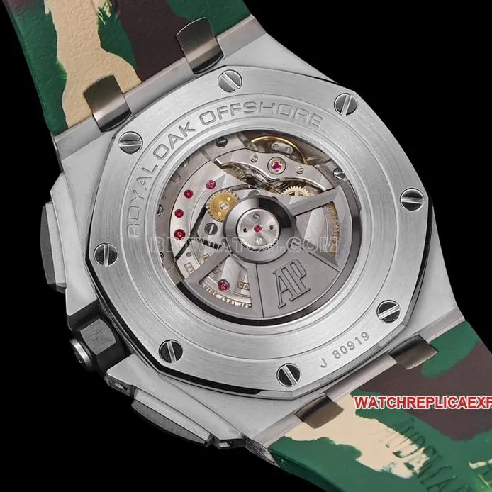 TW factory Audemars PiguetRoyal Oak offshore type top-tier khaki green dial rubber model 26400front live photo