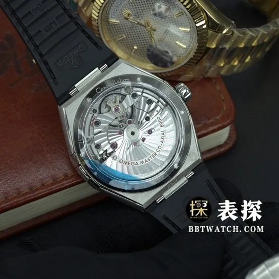SBF factory Omega Constellation watch men's gray plate leather strap model pictures and prices front live photo