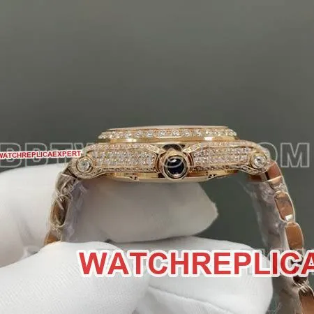 Chopard1:1replica watch YF factory happy diamond gold baby's breath 2892mechanical movementsteel bracelet model side live photo