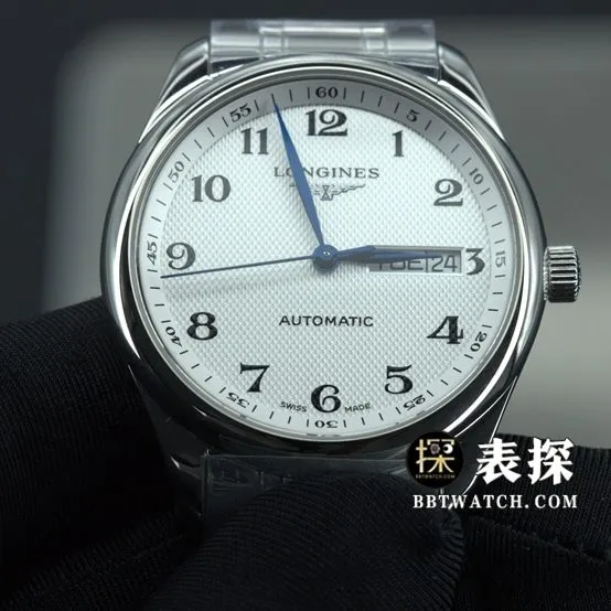 KL factory Longines famous craftsman top-tier high-quality watch picture and price white dial blue needle steel bracelet model front live photo
