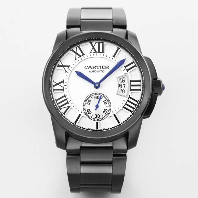 top-tier watch Cartier Kalibo series men's white dialsteel bracelet automatic movement watch movement picture