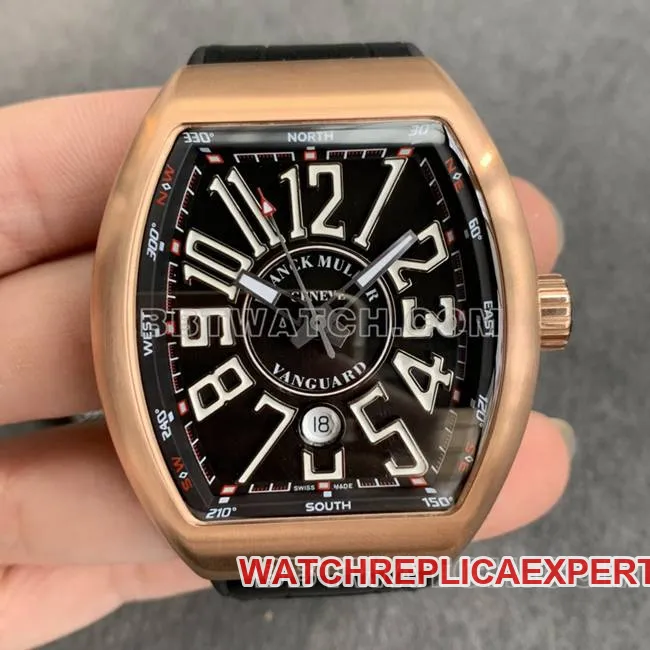 Frank Muller ABF factory top-tier watch V45black dial gold case leather braceletfront live photo