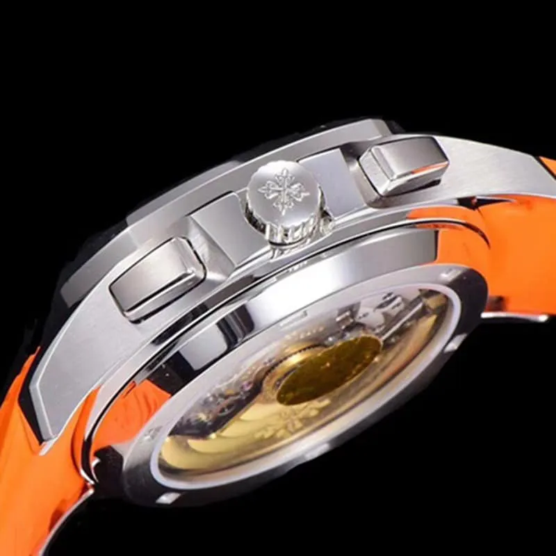 top-tier watch new Patek Philippe men's black dial fashion grenade chronograph watch front view