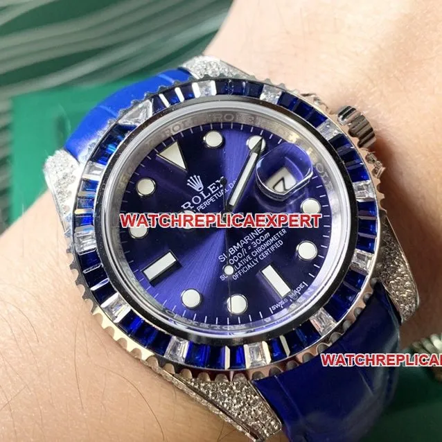 Rolex Submariner top blue disk diamond ring strap models buckle actual photo