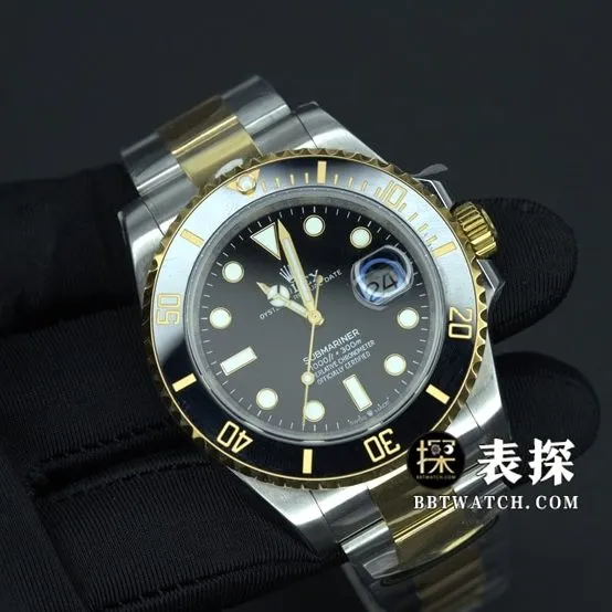 Factory C Rolex Submariner watch men's gold Submariner steel bracelet picture and price front live photo
