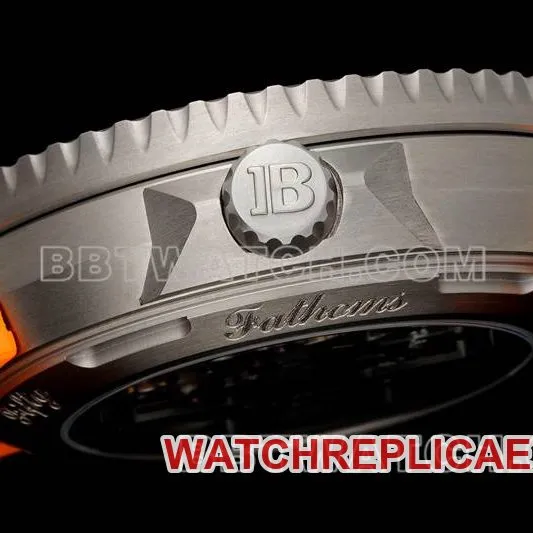 Blancpain collectible watch fifty fathoms black dial titanium mechanical orange rubber model caseback live photo