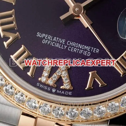 ARF FactoryRolex log 1:1super purple disc diamond bezel31mm intergold five-lattice chain link278381caseback live photo