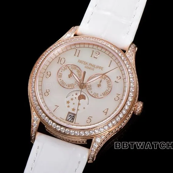 ZP factory Patek Philippe complex timepiece 1:1top-tier replicawhite dialleather strap model 4948R-001front live photo