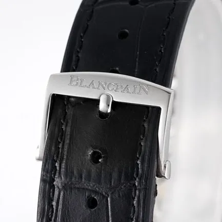 JBF FactoryBlancpaintop-tier watch men's white dial black belt classic full series tourbillon mechanical watch V3 version domineering return side view