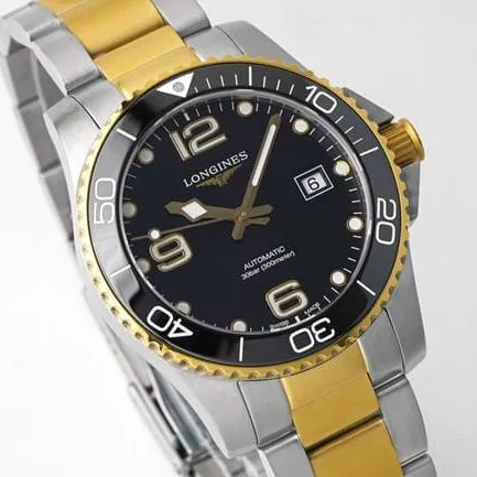 ZF FactoryLongines Concas watch top-tier men's black dialsteel bracelet full automatic movement front view