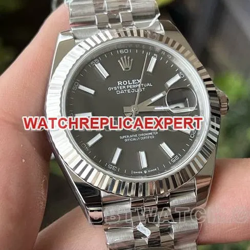 1:1replica watch ERF factory Rolex log gray plate 3235 mechanical 41mmcaseback live photo