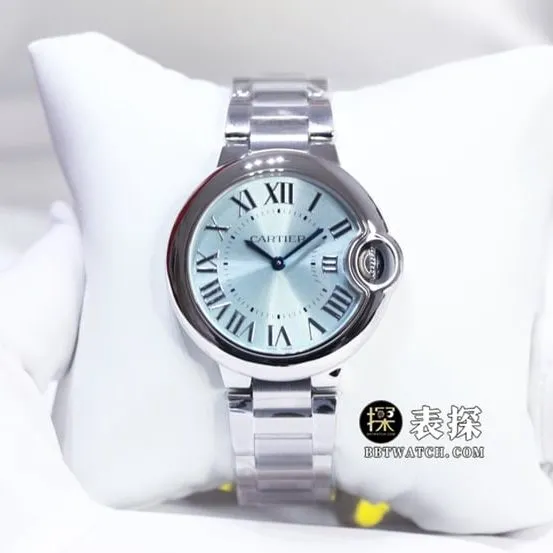 GTG Cartier blue balloon watch ladies light blue dialsteel bracelet model pictures and prices front live photo