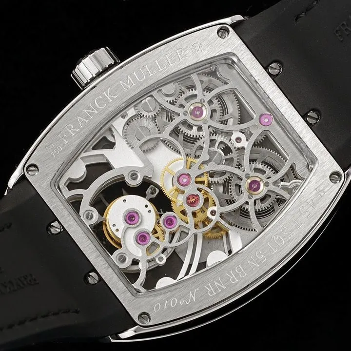 RMS factory Frank Muller men's top-tier watch black dial flywheel leather strap model V45front live photo