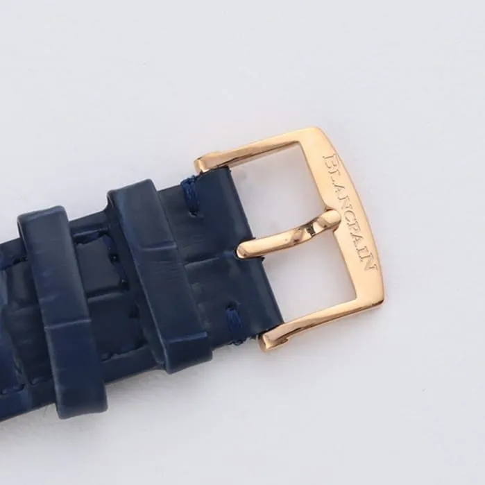 Top-tier watch Blancpain men's blue dial Art Master series leather strap watch front view
