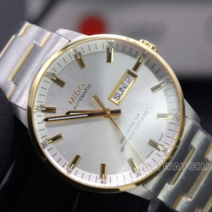 TW Mido top-tier helmsman series gold double calendar men's mechanical watch