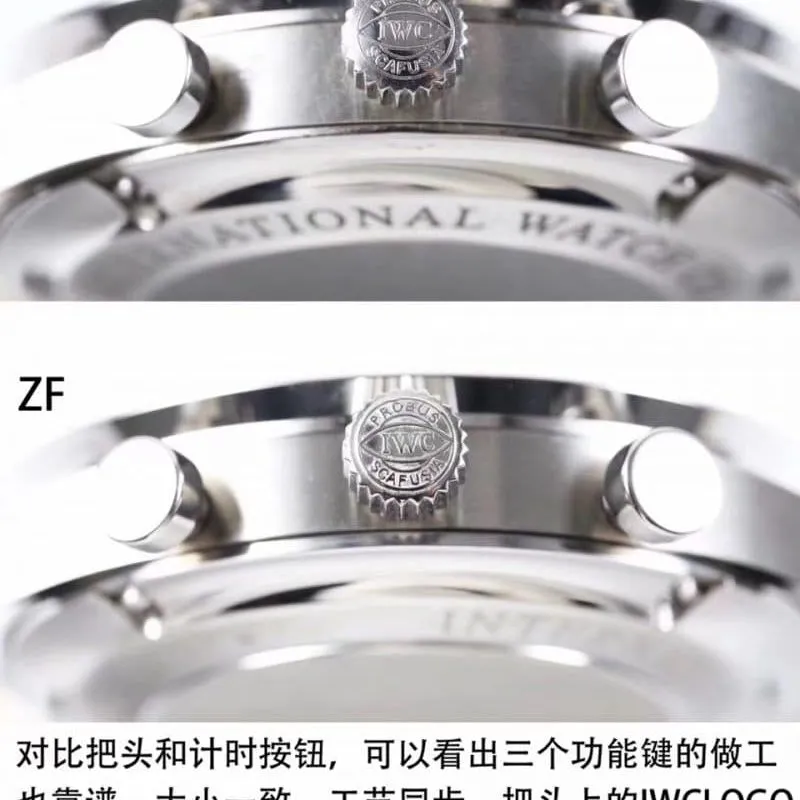 ZF FactoryIWC Portuguese watch IW371446 blue needle watch genuine and fake comparison review front view