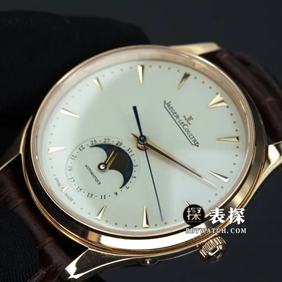GF FactoryJaeger-LeCoultremoon phase master Q1368420 top-tier watch men's white dial gold needle leather strap model pictures and prices clasplive photos