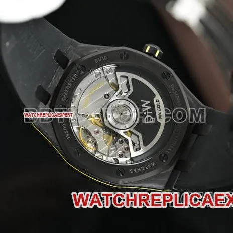 1:1replica watch Royal OakDiW factory Audemars Piguet carbon fiber yellow needle 15500front live photo
