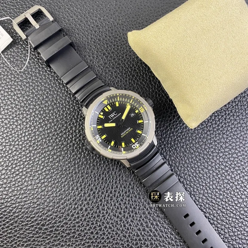V6s factory IWC watch marine timepiece watch men's black dial rubber model pictures and prices caseback live photo