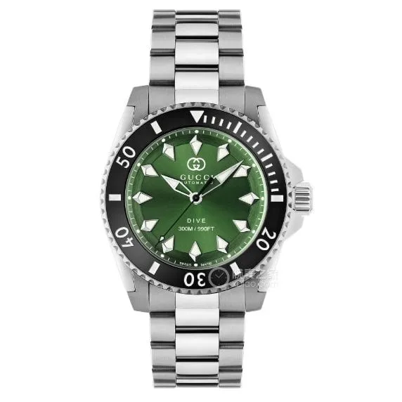 Gucci top-tier replica2024 new green dialsteel bracelet model YA136363front live photo