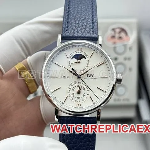 collectible watches Portofino GR factory universal white disk blue belt models buckle actual photo