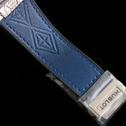 WWF factory top-tier watch Aerospace BigBang series K gold blue bottom ring diamond men's tattoo watch front view