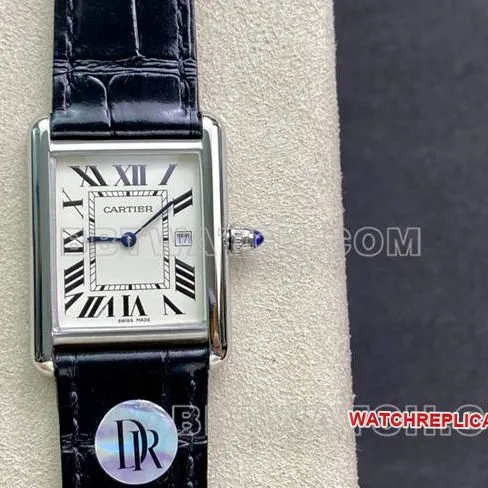 collectible watch DR factory tank Cartierwhite dial small quartz black braceletbraceletlive photos