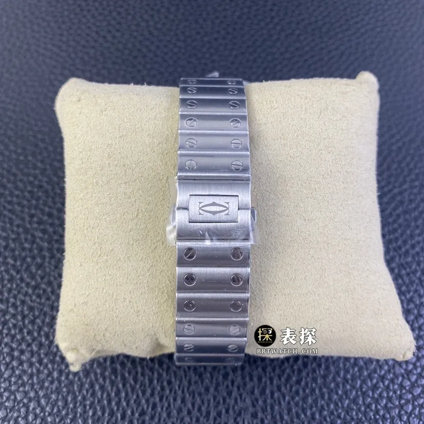 A8 factory Cartier Santos top-tier watch men's white dial diamond steel bracelet model pictures and prices front live photo