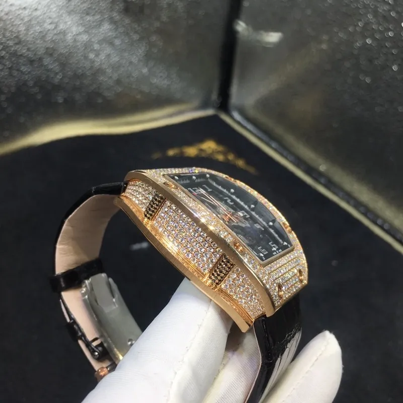Richard MilleRM010 South African full diamond 18Krose gold side view