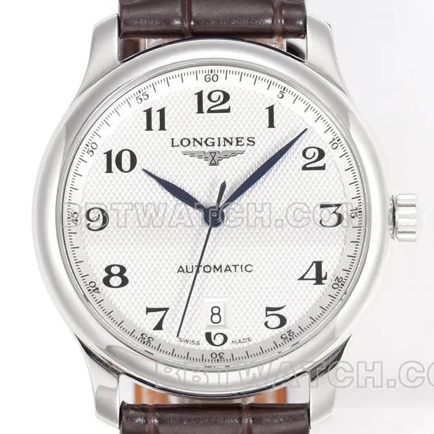 Longines collectible watch XC factory famous craftsman silver white dialL888 mechanical movementleather strap model side live photo
