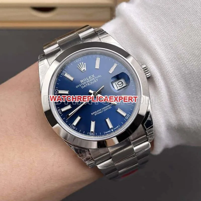 VS FactoryRolexDatejust1:1top-tier replicablue dial41mm126300front live photo
