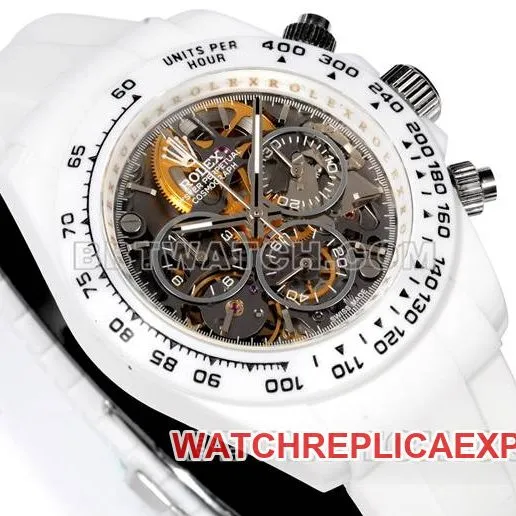 collectible watches TW Factory Ditoner Rolex white case white rubber strap front real picture