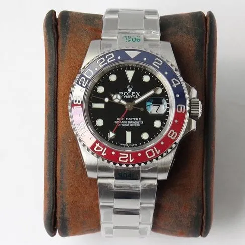 GS factory top-tier replicaRolex super a watch men's black dialsteel braceletGMT-Master type II GMT series watch clasp picture
