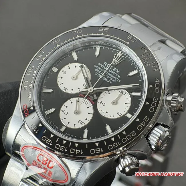 CBD Factory Daytona1:1replica watch Rolexwhite gold Le Mans black dial4132front live photo
