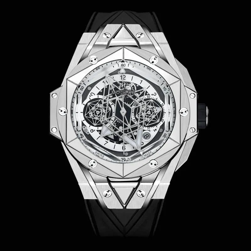 HublotHublotsuper watch new BigBangSangBleuII tattoo men's mechanical watch clasp picture
