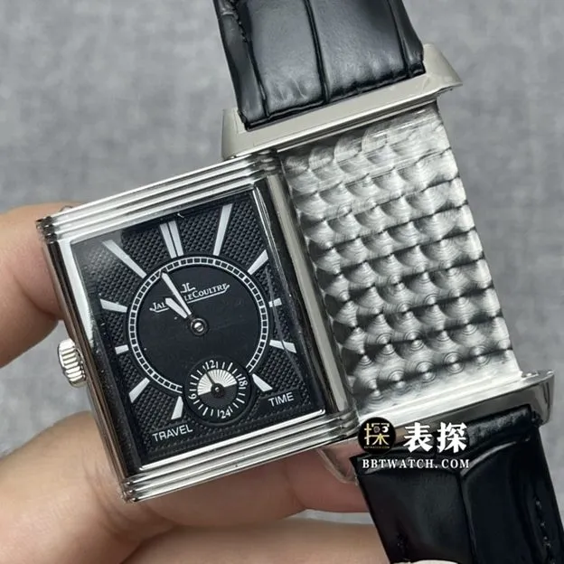 MG factory Jaeger-LeCoultre flip watch top-tier high-quality watch men's silver dial double-sided flip leather strap model pictures and prices clasplive photos