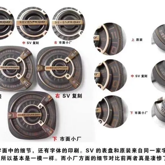 Sevenfriday-M series M2/02 impact soul industrial element automatic movementmen's watch genuine and fake comparison dial chart