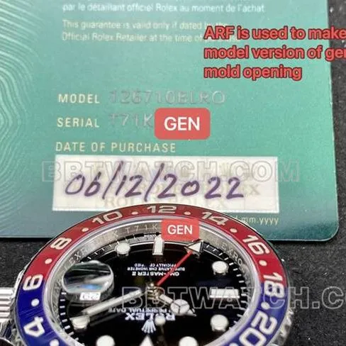 ARF Factory Rolex Top collectible watches GMT Cola Ring 126710 Review