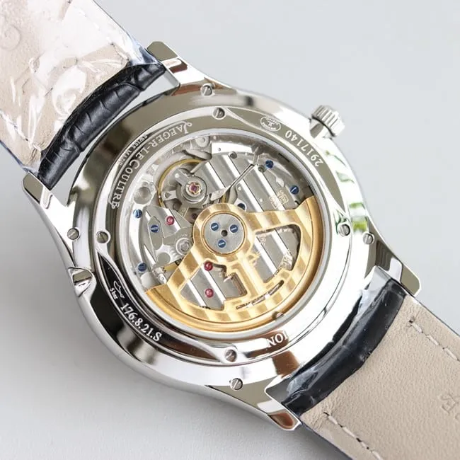 TW factory Jaeger-LeCoultre perpetual calendar men's black dial black belt full automatic movement master series leather straptop-tier watch front view